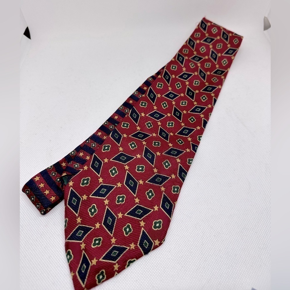 Tommy Hilfiger RARE Double Pattern Silk Tie - Preppy Vintage